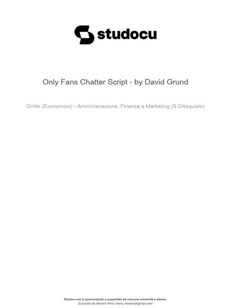 Only Fans Chatter Script by David Grund 